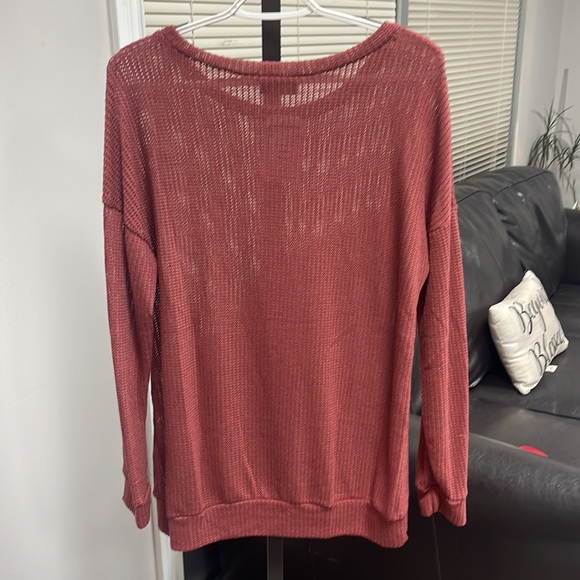 Mauve color waffle knit sweater, brand new! - Picture 2 of 2